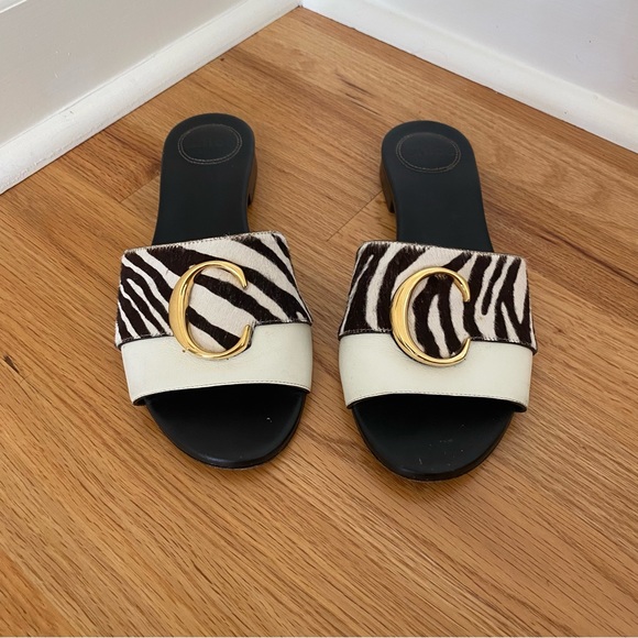 Cholé C PONY-STYLE CALFSKIN MULES - Picture 2 of 5